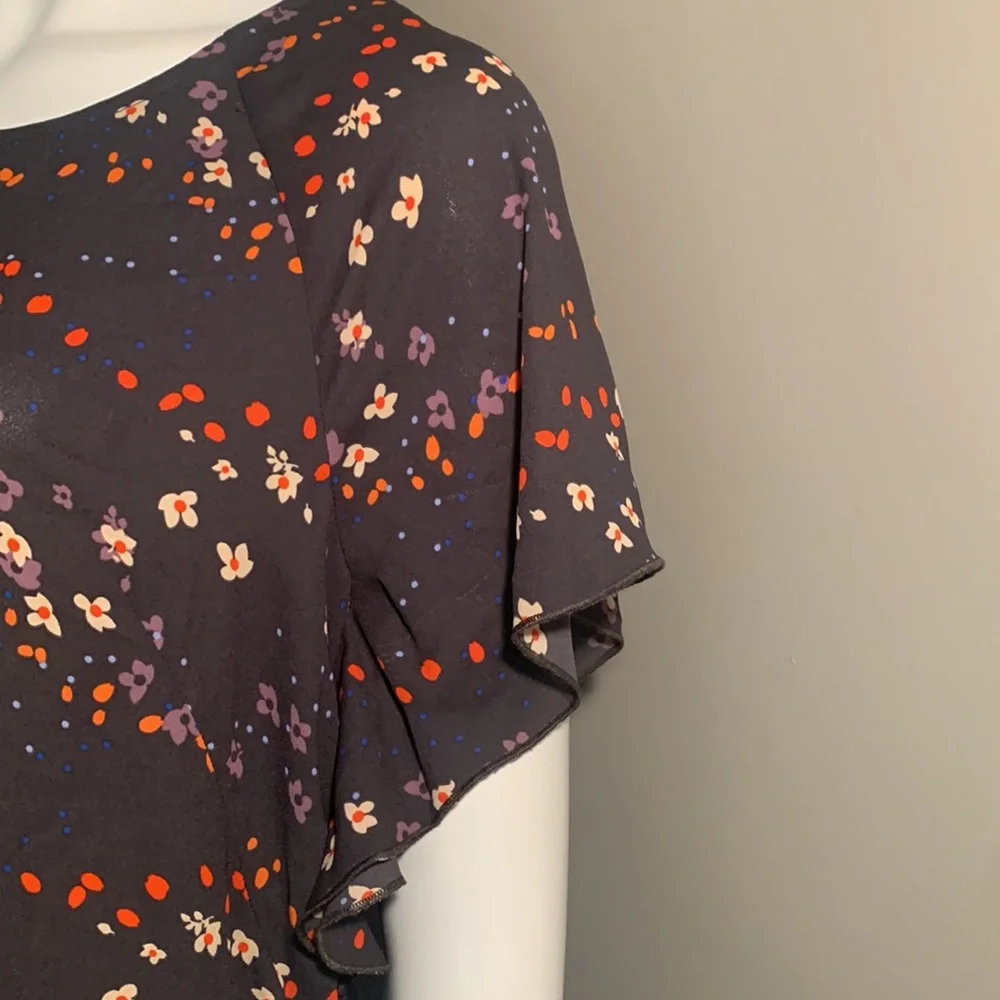 Cabi #3828 Muse Floral flutter sleeve dress XS - Picture 7 of 12
